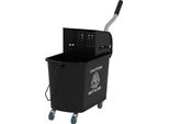 Carrello Per Pulizie Secchio Con Ruote Secchio Per Pulizie Da 20 Litri Carrello Per Mop Con Pressa 2 Scomparti Nero