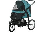 Passeggino Per Cani Passeggino Pieghevole Per Cani E Gatti Fino A 20 Kg Passeggino Per Gatti Con Ruote In Gomma Per Tutti I Terreni Cuscini Finestrini In Rete Porte Passeggino Per Gatti Con Cesto Portaoggetti Passeggino Verde Scuro Aosom