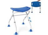 Sgabello Da Doccia Pieghevole Costway, Sedia Da Doccia 49-52,5 Cm Regolabile In Altezza, Panca Da Doccia Per Bagno Fino A 150 Kg, Sgabello Da Bagno Con Piedini In Gomma Antiscivolo, Sedile Da Doccia Blu