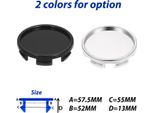 4Pcs 55 Mm Tappi Del Mozzo Della Ruota Dell'automobile, Abs Universale Pneumatico Cerchio Centro Mozzo Sostituzione Per Anteriore O Posteriore (Nero)