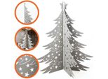 Albero Di Natale 3D In Acciaio Verniciato A Polvere H100 Cm - Decorazione Pieghevole In Metallo Con Cerniere, Bianco