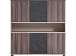 Armadio Per Ufficio Beige Brown Aspetto Legno Design Moderno Con Ante Scorrevoli Studio