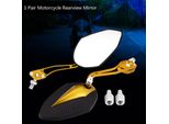 Evgatsauto Specchio Retrovisore Moto Di Ricambio, 1 Coppia Di Specchietti Retrovisori Moto Universali Con Viti Da 8 Mm/10 Mm (Giallo)