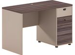 Scrivania Compatta In Legno Marrone Beige Con Cassetti Con Serratura Ufficio Design