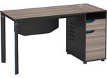 Scrivania Aspetto Legno Marrone Nero Con Spazio Di Archiviazione E Presa Per Cavi Scrivania Per Ufficio