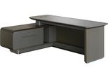 Scrivania Direzionale Ufficio Moderno Grigio Nero Angolare Scrivania Spazio Di Archiviazione Design