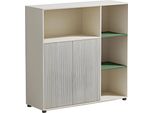 Armadio Da Ufficio Modulare Beige Con Spazio Di Archiviazione E Scaffali Per Un Ufficio Dal Design Moderno