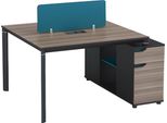 Scrivania Con Divisorio Blu, Scrivania Da Ufficio Moderna Con Spazio Di Archiviazione E Design