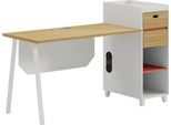Scrivania In Legno Con Spazio Di Archiviazione E Scaffali Design Moderno Per L'ufficio