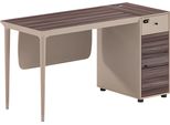 Scrivania Da Ufficio Design Moderno Legno Look Beige Marrone Con Cassetti Serratura Elegante