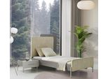 Letto Testiera Imbottita Comodino Abbinato Design Moderno Camera Dei Bambini