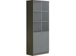 Armadio Per Ufficio Armadio Per Archiviazione Moderno Nero Grigio Ante In Vetro Scaffale Con Serratura Alto