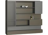 Armadio Da Ufficio Scaffale Moderno Nero Grigio Led Spazio Di Archiviazione Armadio Per Archiviazione Organizzatore