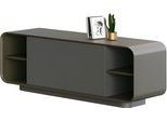 Credenza Moderna Nero Grigio Spazio Di Archiviazione Ante Scaffale Design Stile Minimale