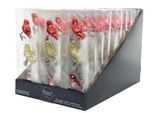 Decorazioni Per L'albero Di Natale In Vetro Con Uccellini Su Clip 8Cm Set Di 3 Mix Oro/Rosso