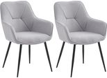 Casa Dolce Sedia Da Pranzo Naviana, Set Di 2, Grigio Chiaro, 57X60X86 Cm, Mobili Per Sala Da Pranzo, Imbottiti, Portata 120 Kg