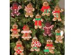 12Pcs Ornamenti Di Natale Uomo Di Pan Di Zenzero Decorazioni Di Natale Marrone Carino Pan Di Zenzero Decorazioni Di Natale Per La Casa Albero Di Natale Appendere Party Decor