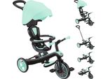 Globber Explorer Trike 4In1 - Passeggino, Triciclo E Balance Bike, 10/8,5 Pollici, Sedile In Tpr, Regolabile In Altezza, Menta