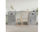 Maison Exclusive - Scrivania Con Armadietto Grigio Sonoma In Legno Multistrato