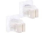 Orion | Supporto Per Scopa E Utensili - 2 Pezzi - Bianco - 5,5X5,5 Cm - Autoadesivo
