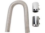 Tubo Flessibile Del Radiatore, 24 Pollici, Acciaio Inossidabile, Raffreddamento Efficiente, Set Di Refrigeranti Per Collo Da 1-1/4 Pollici, 1-1/2 Pollici, 1-3/4 Pollici, 1-5/8 Pollici, Argento