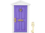1:12 Casa Delle Bambole Miniature Porta Di Legno Bambini Divertente Giocattolo Regalo Decorazione (Viola)