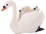 Cigno Bianco Ornamento Con Piccoli Cigni, Alta Simulazione, Modello Animale Realistico, Giocattolo Educativo