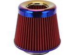 Filtro Aria Aspirazione Auto 3 Pollici/76 Mm Cono Riutilizzabile Lavabile Ad Alte Prestazioni Accessori Universalirosso