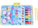 Tappetino 2 In 1 Per Pianoforte E Batteria 13 Tasti 5 Strumenti Musicali Suoni Gioco Interattivo Musicale Per Bambini Blu