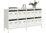Vidaxl Credenza Bianca 135X39X73,5 Cm Acciaio Laminato A Freddo