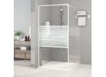 The Living Store Schermo Doccia Per Cabina Doccia Bianco 100X195 Cm Esg Vetro Chiaro