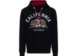 Felpa Con Cappuccio King Kerosin Uomo California Motor State Hoodie Nero 3XL