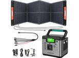 Swarey 500W (1000W Di Picco) Power Station Solar Generator Solar Storage Power Bank Con Pannelli Solari Da 100W Per La Casa, Il Campeggio, Il Viaggio In Auto, Le Interruzioni Di Corrente