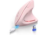 Mouse Ergonomico, Ricaricabile Senza Fili Verticale (Bt 5.0/3.0 + 2.4G), 6 Impostazioni Fino A 4800 Dpi, Mouse Ottico Silenzioso Senza Fili Per Windows, Mac Os