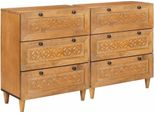 Syfax™ Credenza 2 Pcs Marrone 60 X 33 X 75 Cm Legno Massello Di Mango