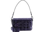 Lacoste Pelle Borsa A Tracolla Borsa A Tracolla Flap Crossover Bag Shiny Dark Blue Viola Scuro
