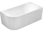 Tibera Strip R Vasca Ad Angolo, 150X75Cm, Pannello A Onda, Bianco