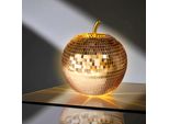 Mela Led In Vetro Da Discoteca 16 Cm - Bronzo - Frutta Decorativa In Stile Palla Da Discoteca Con Timer