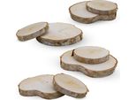Disco Di Ramo Di Betulla In Vero Legno 7-12 Cm Naturale - Confezione Da 8 - Disco Di Albero Di Betulla Per Il Crafting E La Decorazione