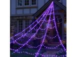 Ragnatela Luminosa Per Decorazioni Di Halloween All'aperto - 250 Led, 8 Modalità Di Illuminazione, Ragnatela Gigante Illuminata Lunga 5 M