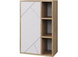 Vicco Libreria Da Parete Berno, 50.1 X 78.4 Cm Con 3 Scomparti Aperti, Quercia Dorata/Bianco