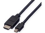 Cavo Mini Displayport Roline, Mini DP-HDTV, St/St, Nero, 3 M