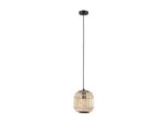 Eglo Lampada A Sospensione Bordesley Nero-Naturale Ø 21 Cm E27, Max. 60 W