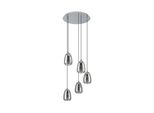 Lampadario Contemporaneo Alobrase 5 Luci Metallo Cromo