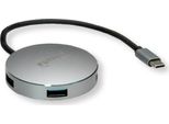 Hub Usb 3.2 Gen 1 Roline, Rotondo, A 4 Vie, Cavo Di Connessione Di Tipo C