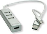 Roline 14.02.5037 Hub Di Interfaccia Usb 2.0 480 Mbit/S Argento, Bianco