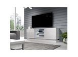 Tavolino Per Tv 160 Cm Lima - Bianco / Bianco Lucido