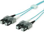 Cavo Patch Led In Fibra Ottica Easylan Duplex 50/125µM OM3, Sc/Sc, Turchese, 3 M