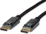 Cavo Displayport Roline, V1.4, Dp St - St, Nero / Argento, 2 M