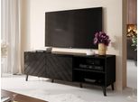 Tavolino Per Tv 150 Cm Bermejo - Nero / Nero Lucido